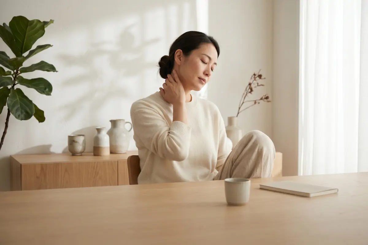 姿勢の崩れに気づく様子